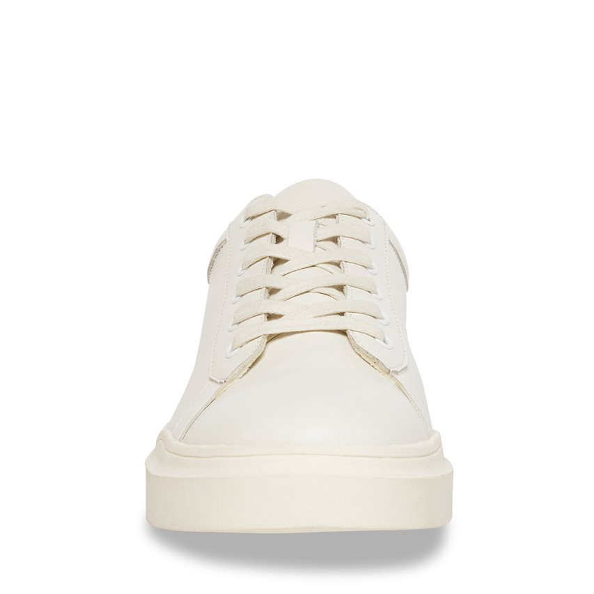 White Steve Madden Tilton Leather Men's Sneakers | PH 4589AGS